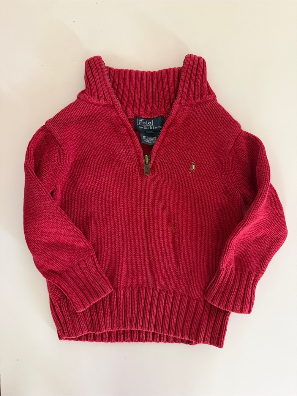 Polo Ralph Lauren Red Half-Zip Knit Sweater